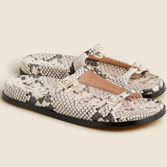 New with box J.Crew Colbie buckle sandals in snake leather 6 - Picture 2 of 6
